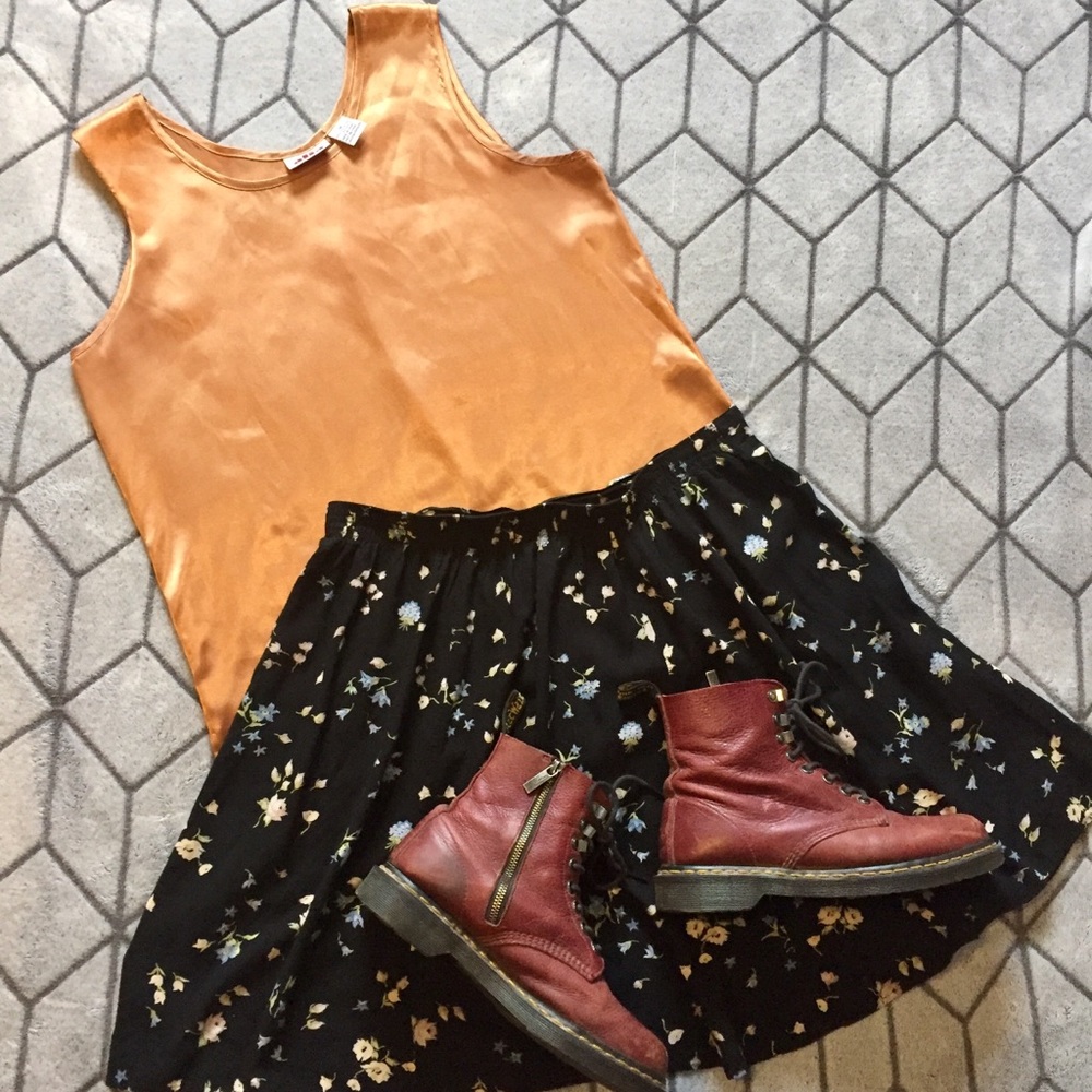 🔥 Satin Golden Shiny Vintage 70’s Tanktop